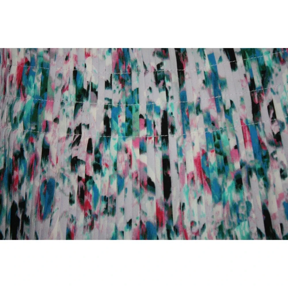 J.CREW Skirt Womens 4 Mulitcolor Tier Pleated Skater Mini Skirt Boho Fairy Paint